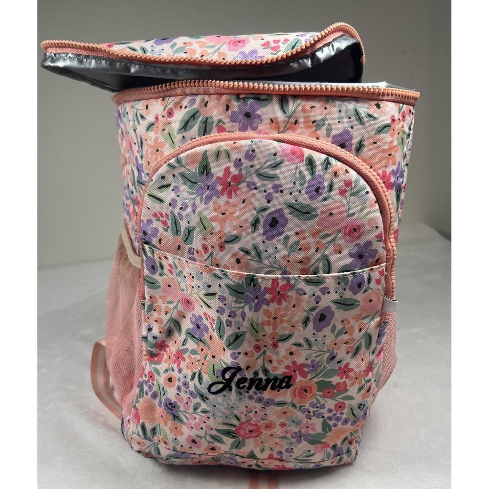 Marleylilly Floral Insulated Backpack Cooler Jenna Name Pink‎ Flowers Print
